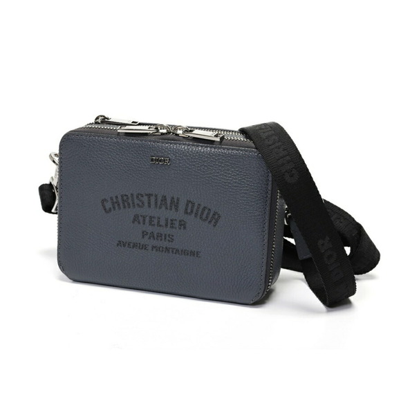 DIOR Gray Leather Pouch - Picture 1 of 7